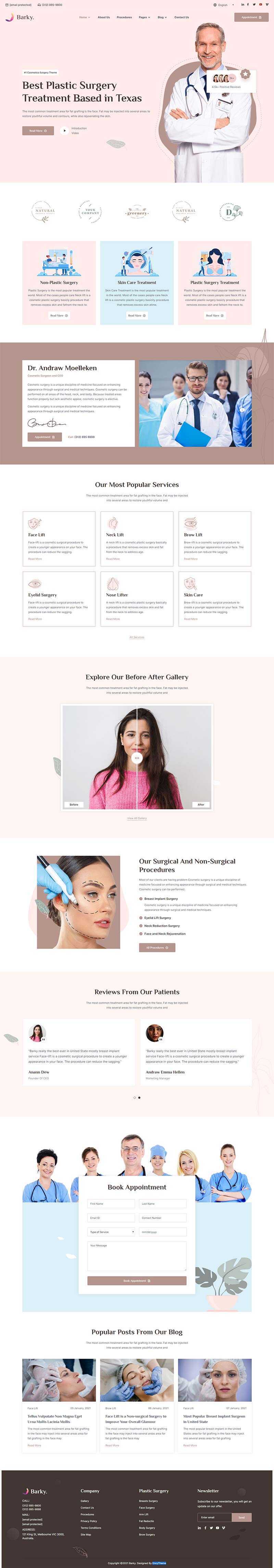 bootstrap粉红色美容整形医院官网HTML模板 - 项目资源网