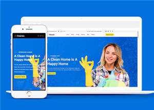宽屏家政清洁业务预约响应式网页模板下载 - 项目资源网