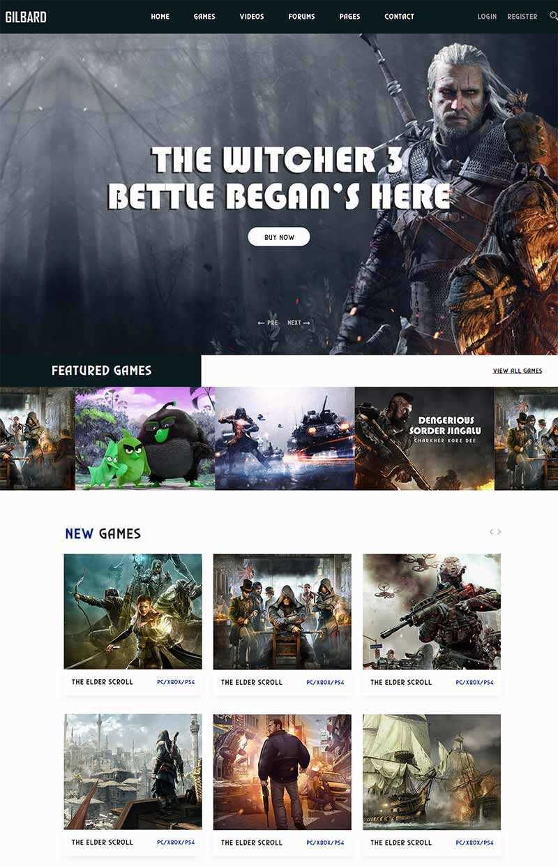 Bootstrap响应式游戏网站html模板 - 项目资源网