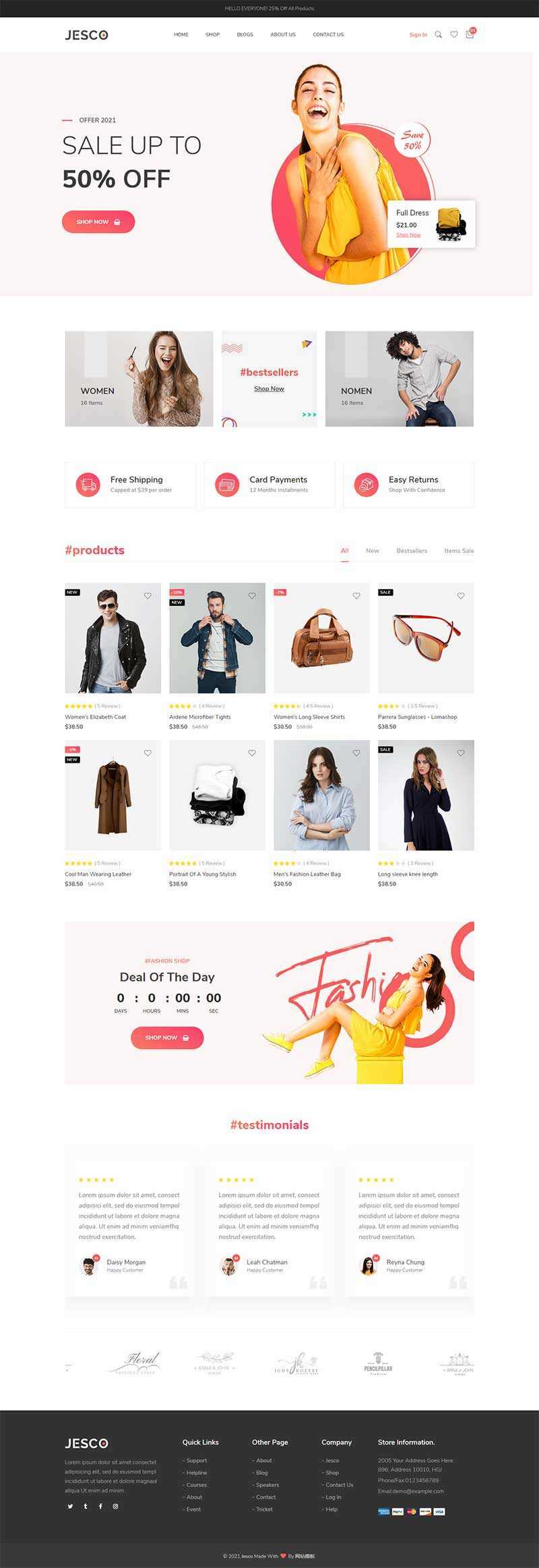 响应式时尚服装配饰商城HTML模板 - 项目资源网