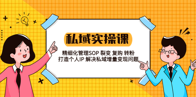 私域实战课程：精细化管理 SOP 裂变、复购、转粉，打造个人 IP 私域增量变现问题 - 项目资源网